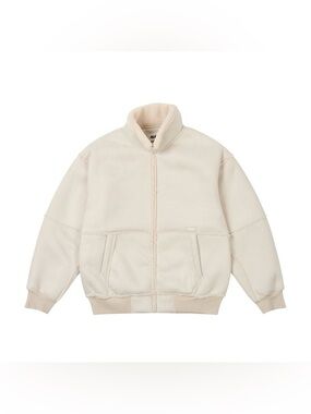 Palace Sherpa Faux Suede Funnel Soft White Men's Size XL Full Zip Jacket FW24